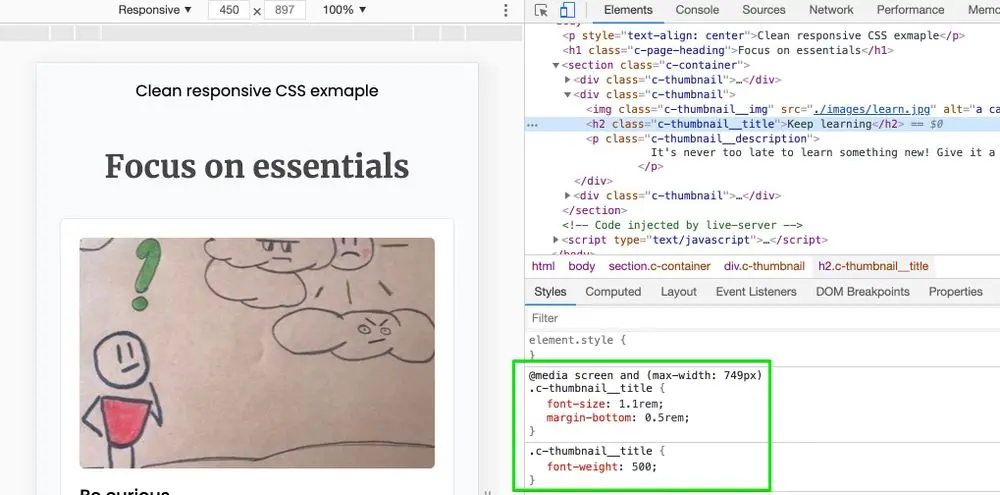 Focus on essentials inspect