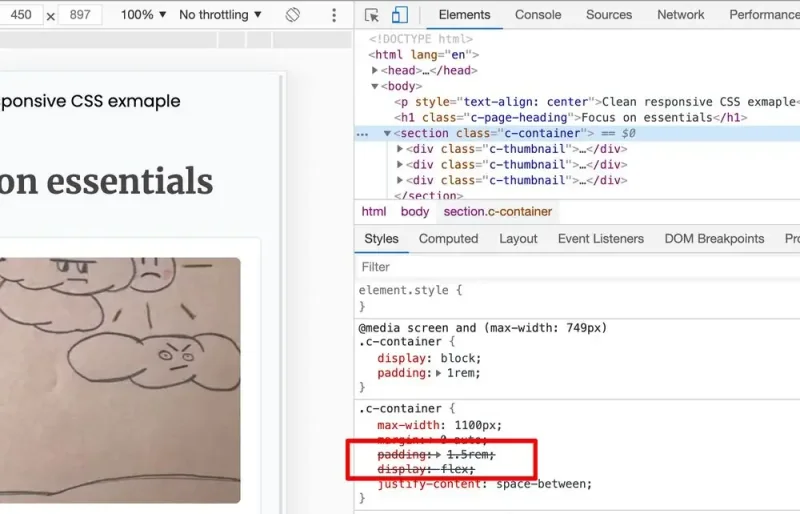 Focus on essentials inspect