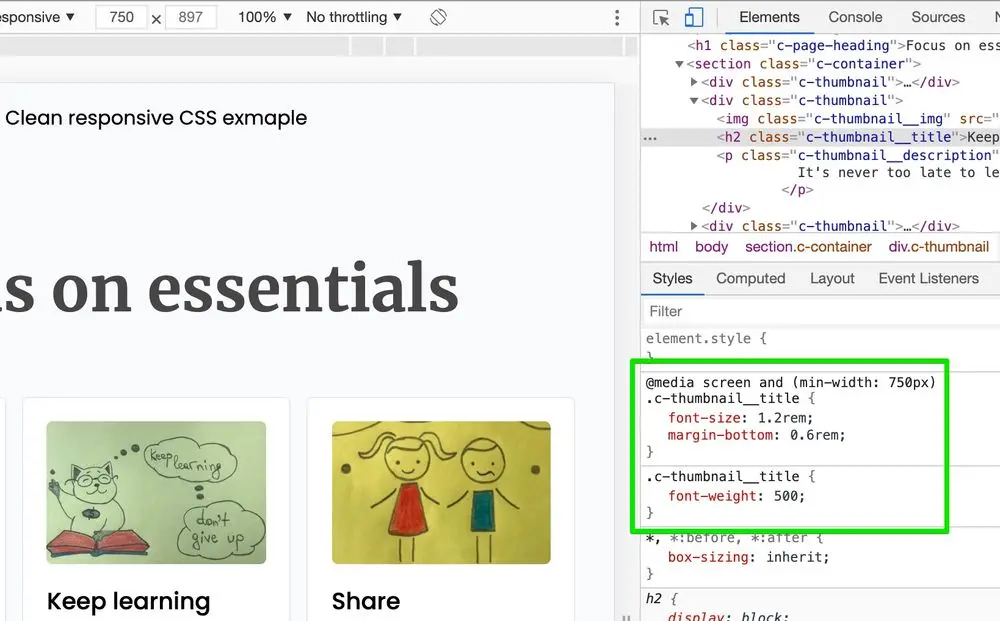 Focus on essentials inspect